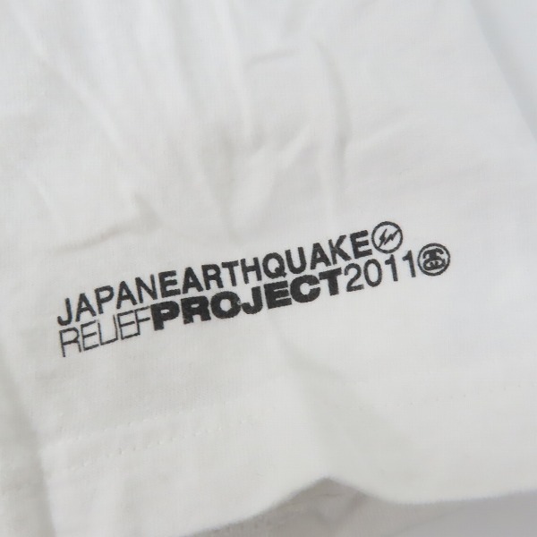 実際に弊社で買取させて頂いたSTUSSY×FRAGMENT DESIGN/ステューシー×藤原ヒロシ 東日本大震災チャリティ Tシャツ/XLの画像 5枚目