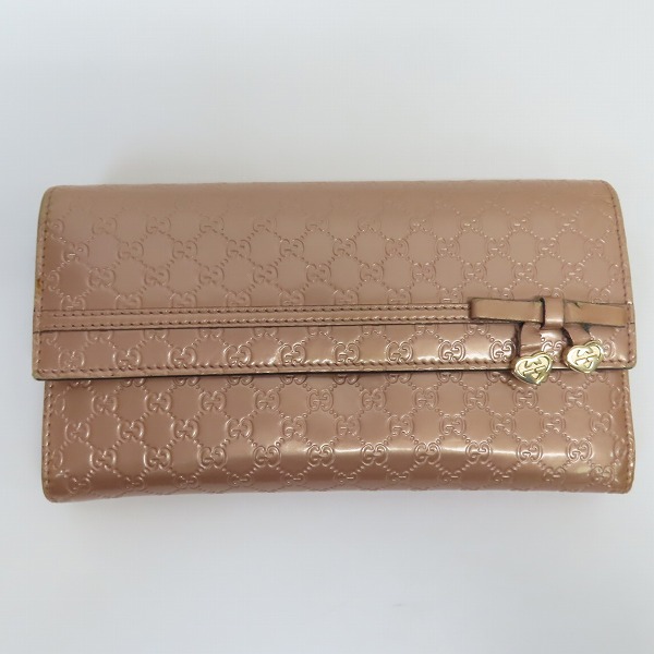 GUCCI/グッチ マイクログッチシマ エナメルレザー ハートチャーム 二 