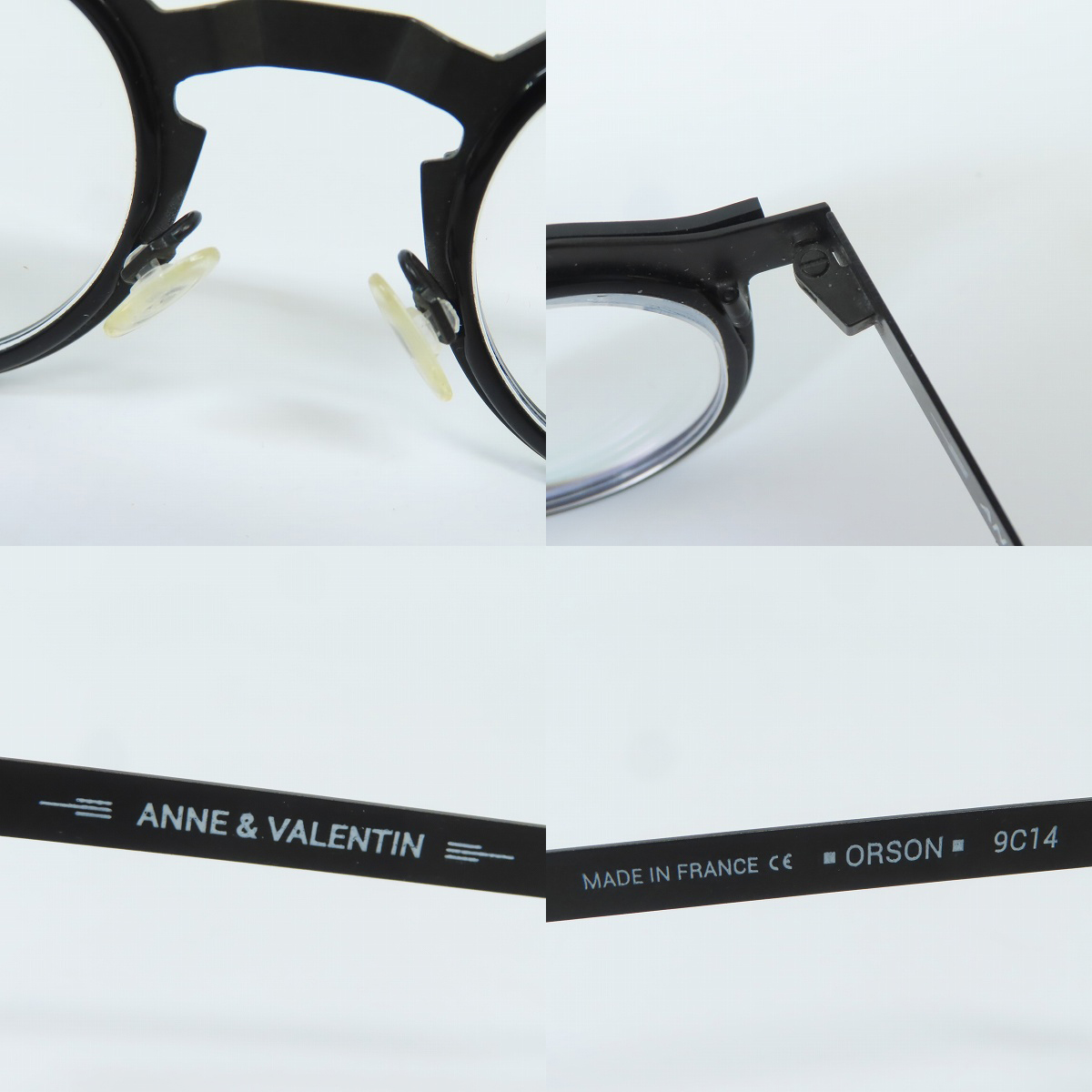 実際に弊社で買取させて頂いたANNE＆VALENTIN/アンバレンタイン FOLD/フォールド Mod.ORSON/オルソン ラウンド型 度入り眼鏡/アイウェア/メガネフレーム 9C14の画像 4枚目
