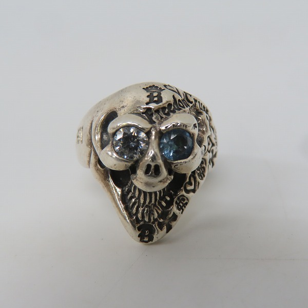 実際に弊社で買取させて頂いた【ギャラ付/カスタム】BWL/ビルウォールレザー SM SKULL EXCLUSIVE グッドラック スカルリング 2ストーンアイズ/11-11.5号の画像 1枚目