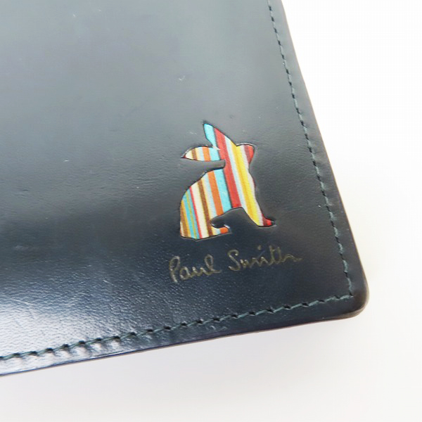実際に弊社で買取させて頂いたPaul Smith/ポールスミス マーケトリーストライプラビット 二つ折り財布 ショートウォレット の画像 6枚目
