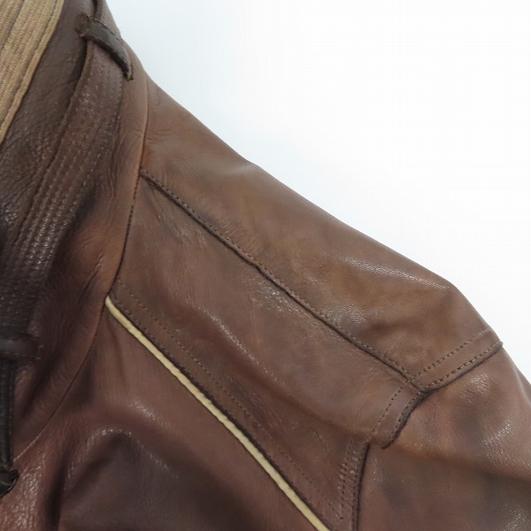 実際に弊社で買取させて頂いたHUGO BOSS/ヒューゴボス 牛革 レザー ジャケット/48の画像 3枚目