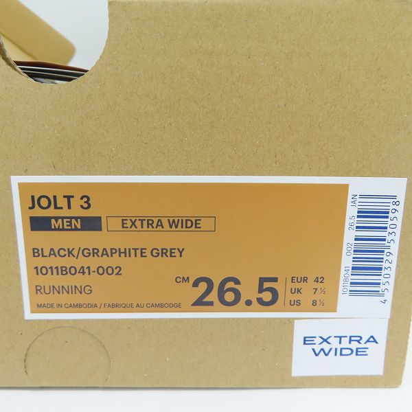 実際に弊社で買取させて頂いた【未使用】asics/アシックス JOLT 3 ジョルト3 ランニングシューズ 1011B041-002/26.5の画像 7枚目