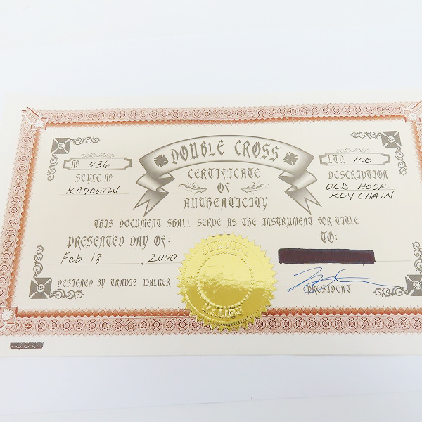 実際に弊社で買取させて頂いた【ギャラ付き】DOUBLE CROSS BY TRAVIS WALKER/ダブルクロスバイトラヴィスワーカー ドラゴンフック キーチェーンの画像 8枚目