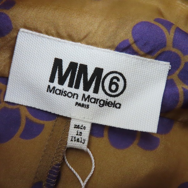 実際に弊社で買取させて頂いた【未使用】MM6 Maison margiela/マルタンマルジェラ 19SS シルク総柄ロングシャツワンピース S32CU0033 36の画像 2枚目