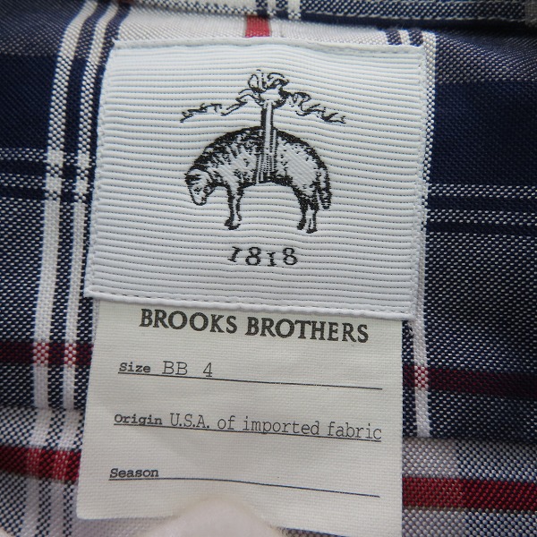 実際に弊社で買取させて頂いた【未使用】BLACK FLEECE by Brooks Brothers/ブラックフリース ブルックスブラザーズ チェック柄 プリーツ シャツ BB4 の画像 2枚目