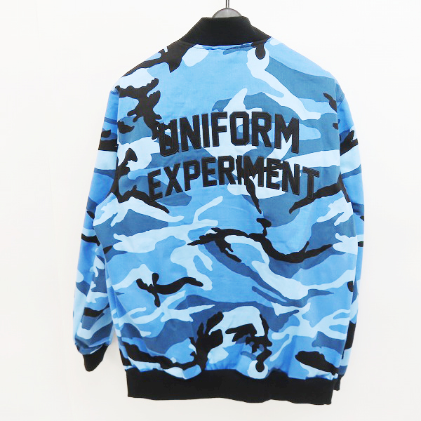 実際に弊社で買取させて頂いたuniform experiment/ユニフォームエクスペリメント CAMOUFLAGE STADIUM BLOUSON スタジャン UE-170014 ブルー系/3