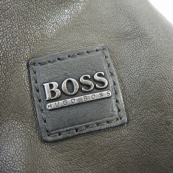 実際に弊社で買取させて頂いたHUGO BOSS/ヒューゴボス ラムレザー ジャケット 40Rの画像 4枚目