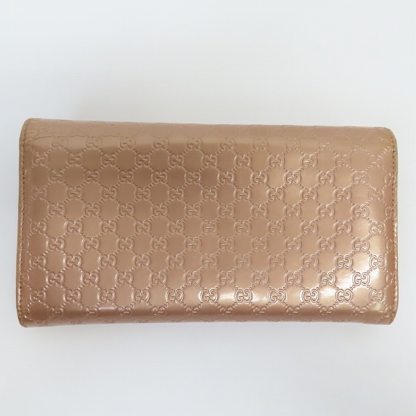 グッチ マイクロGG エナメル 長財布 GUCCI 二つ折り財布