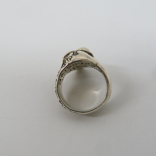 実際に弊社で買取させて頂いた【ギャラ付/カスタム】BWL/ビルウォールレザー SM SKULL EXCLUSIVE グッドラック スカルリング 2ストーンアイズ/11-11.5号の画像 5枚目