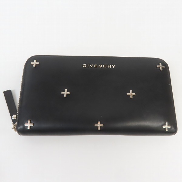 実際に弊社で買取させて頂いたGIVENCHY/ジバンシィ クロス装飾 長財布 レザー ラウンドジップ