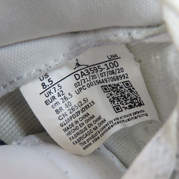 実際に弊社で買取させて頂いたFRAGMENT DESIGN×NIKE/フラグメントデザイン×ナイキ AIR JORDAN 3 エアジョーダン3 ホワイト/ブラック DA3595-100/26.5の画像 5枚目