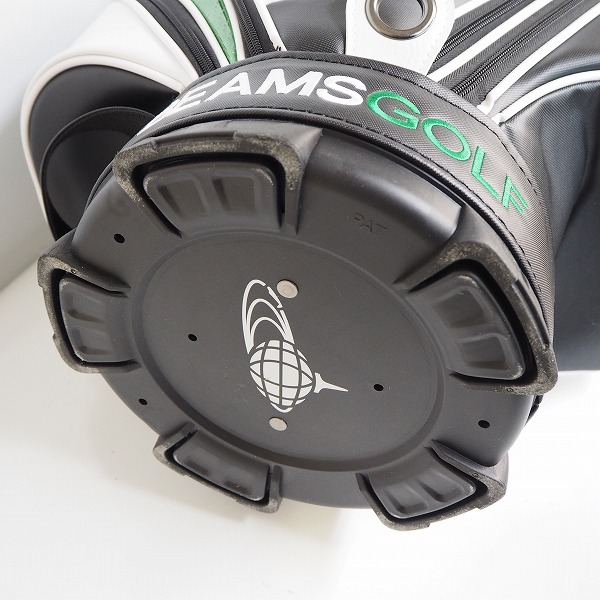 実際に弊社で買取させて頂いたBEAMS GOLF/ビームスゴルフ 81-61-0021-833 9型 5分割ツアー プロ キャディバッグ ホワイトｘブラックｘグリーンの画像 7枚目