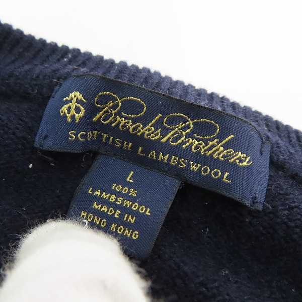 実際に弊社で買取させて頂いたBrooks Brothers/ブルックスブラザーズ ウール Vネック アーガイルニット Lの画像 2枚目