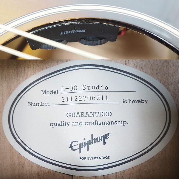 実際に弊社で買取させて頂いた★Epiphone/エピフォン L-00 Studio エレアコ/アコースティックギター/アコギ ソフトケース付の画像 5枚目