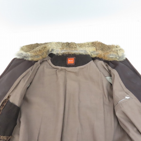 実際に弊社で買取させて頂いたHUGO BOSS/ヒューゴボス 牛革 レザー ジャケット/48の画像 7枚目