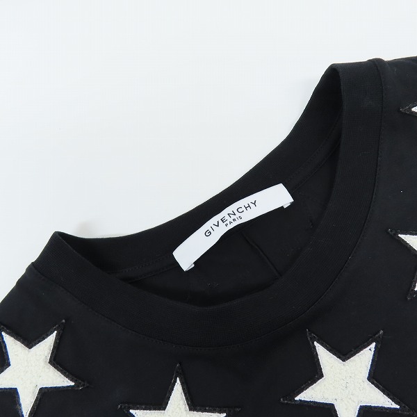 実際に弊社で買取させて頂いたGIVENCHY/ジバンシィ 17SS スターデザイン ナンバリング半袖Tシャツ ブラック 17S 7200 651/Mの画像 5枚目