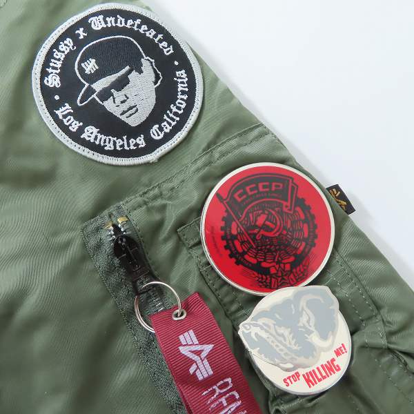 実際に弊社で買取させて頂いたSTUSSY×ALPHA×FRAGMENT DESIGN/ステューシー×アルファ×フラグメントデザイン MA-1 フライトジャケット/XLの画像 4枚目