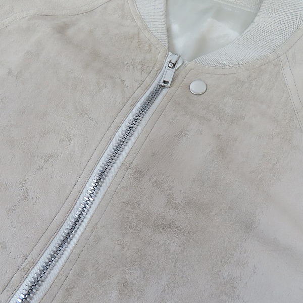 実際に弊社で買取させて頂いたRick Owens/リックオウエンス 19SS 加工 ラムレザー ボンバージャケット/ライダースジャケット RU19S2775-LBA/52の画像 6枚目