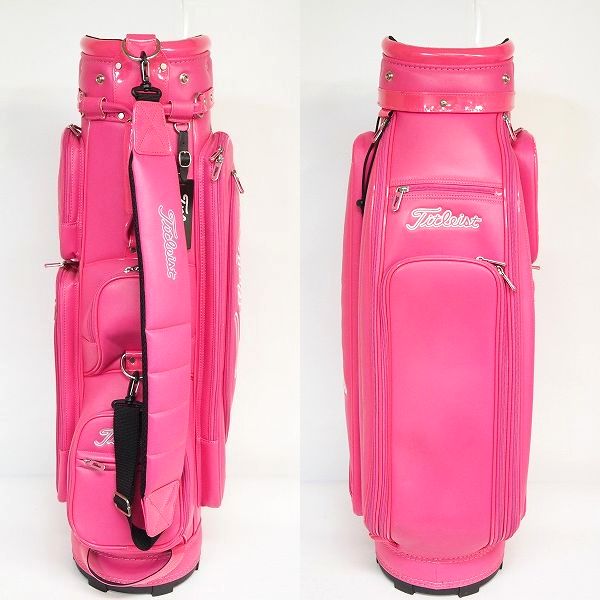実際に弊社で買取させて頂いたTitleist/タイトリスト レディース ゴルフ 5分割キャディバッグ ピンクの画像 2枚目
