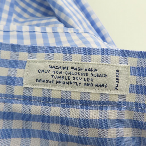 実際に弊社で買取させて頂いたBROOKS BROTHERS/ブルックスブラザーズ ストライプ/ギンガムチェックシャツ 18-4/5の画像 4枚目