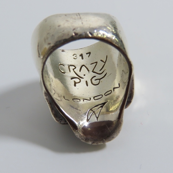 実際に弊社で買取させて頂いた【ギャラ付き】CRAZY PIG/クレイジーピッグ 365個限定 キース スカルリング 12.5-14.5号の画像 3枚目