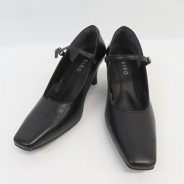 ★送料無料★新品訳あり★asics GIRO ストラップ ヒール パンプス 25.0㎝ 2E 黒 天然皮革 アシックス ジーロ レディース シューズ アシックス GIRO（パンプス｜レディース靴）：靴の通販