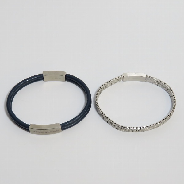 実際に弊社で買取させて頂いたEMPORIO ARMANI/エンポリオアルマーニ ドローコード/チェーン ブレスレット 2点セットの画像 5枚目