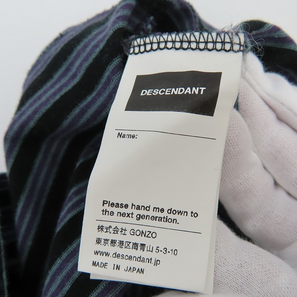 実際に弊社で買取させて頂いたDESCENDANT/ディセンダント クジラロゴ ボーダー ロンT/2の画像 4枚目