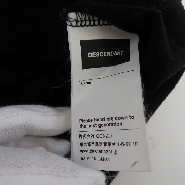 実際に弊社で買取させて頂いたDESCENDANT/ディセンダント クジラロゴ 半袖 Tシャツ カットソー ブラック/2の画像 4枚目