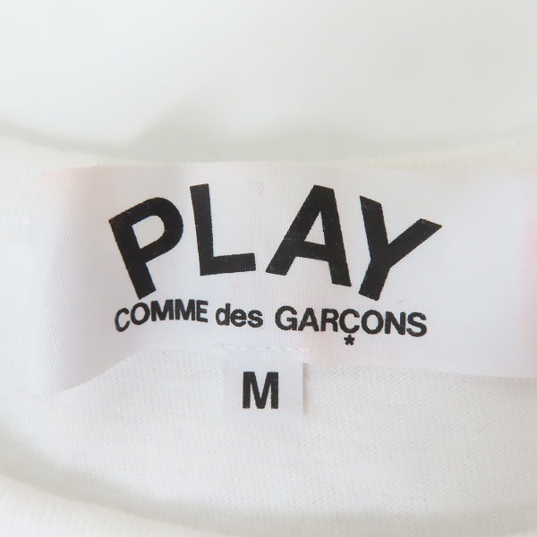 実際に弊社で買取させて頂いたPLAY COMME des GARCONS/プレイ コムデギャルソン 逆赤ハート/青ドットハート/ワンポイント 刺繍 半袖Tシャツ AZ-T240/Mの画像 2枚目