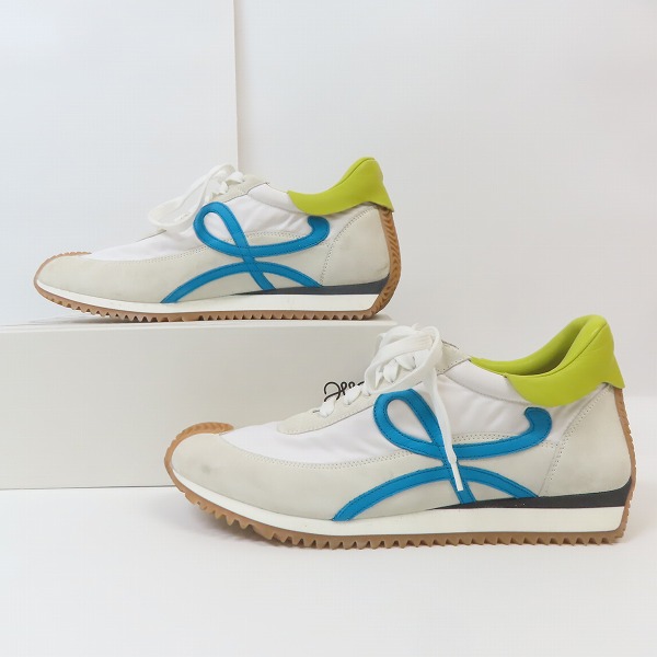実際に弊社で買取させて頂いたLOEWE/ロエベ FLOW RUNNER/フローランナー ナイロン スエードレザー ローカットスニーカー 43の画像 3枚目