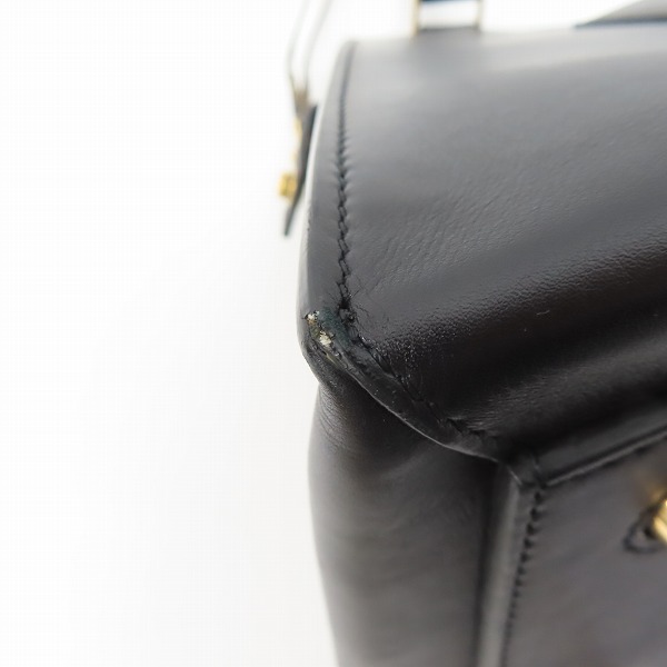 実際に弊社で買取させて頂いたCELINE/セリーヌ EDGE/エッジ  レザーハンドバッグ ベージュ×ブラックの画像 7枚目