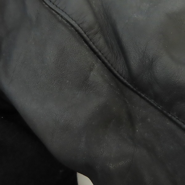 実際に弊社で買取させて頂いたM/エム THANK YOU FRIENDS レザー切替 ジャケット/Sの画像 6枚目