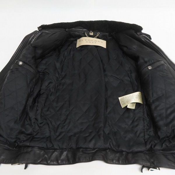 実際に弊社で買取させて頂いた【定価30万↑】BURBERRY BRIT/バーバリー ブリット ラムレザー B-3 フライトジャケット Mの画像 9枚目