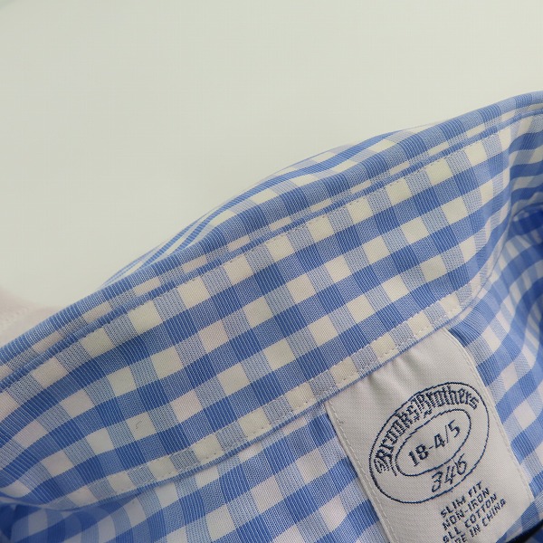 実際に弊社で買取させて頂いたBROOKS BROTHERS/ブルックスブラザーズ ストライプ/ギンガムチェックシャツ 18-4/5の画像 5枚目