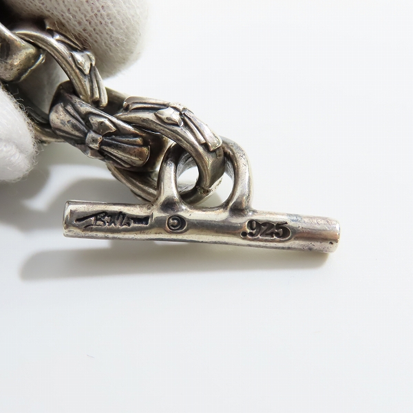 実際に弊社で買取させて頂いたBILL WALL LEATHER/ビルウォールレザー ヘルメットスカル イモータルクロスリンク ブレスレット の画像 7枚目