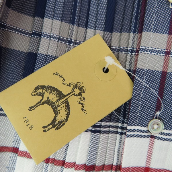 実際に弊社で買取させて頂いた【未使用】BLACK FLEECE by Brooks Brothers/ブラックフリース ブルックスブラザーズ チェック柄 プリーツ シャツ BB4 の画像 7枚目