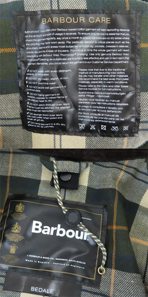 実際に弊社で買取させて頂いたBarbour/バブアー BEDALE JACKET ビデイルジャケット 1902066/38 の画像 4枚目