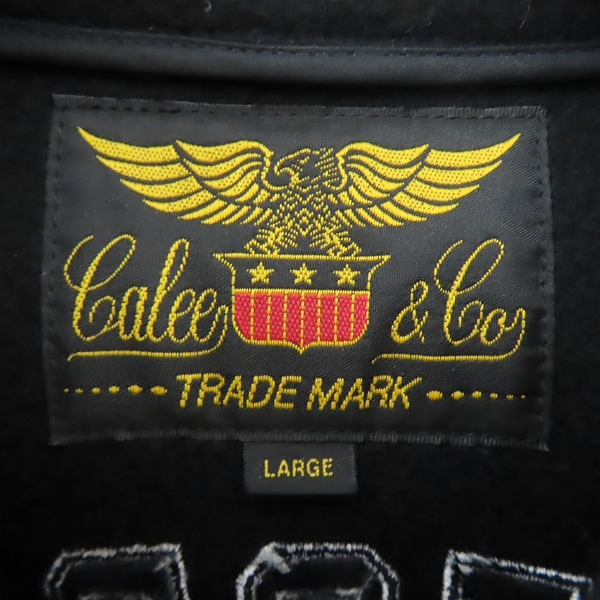 実際に弊社で買取させて頂いたCALEE/キャリー ジップアップメルトンジャケット ブラック/Lの画像 2枚目