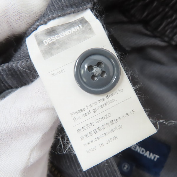 実際に弊社で買取させて頂いたDESCENDANT/ディセンダント コーデュロイ ハーフパンツ/ショーツ/2の画像 3枚目