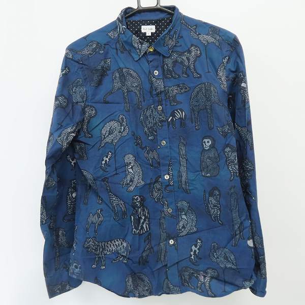 実際に弊社で買取させて頂いたPaul Smith/ポールスミス 総柄 アニマルデザイン ロングスリーブシャツ/Ｌ