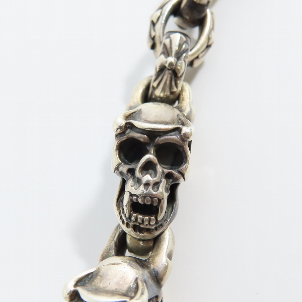 実際に弊社で買取させて頂いたBILL WALL LEATHER/ビルウォールレザー ヘルメットスカル イモータルクロスリンク ブレスレット の画像 8枚目