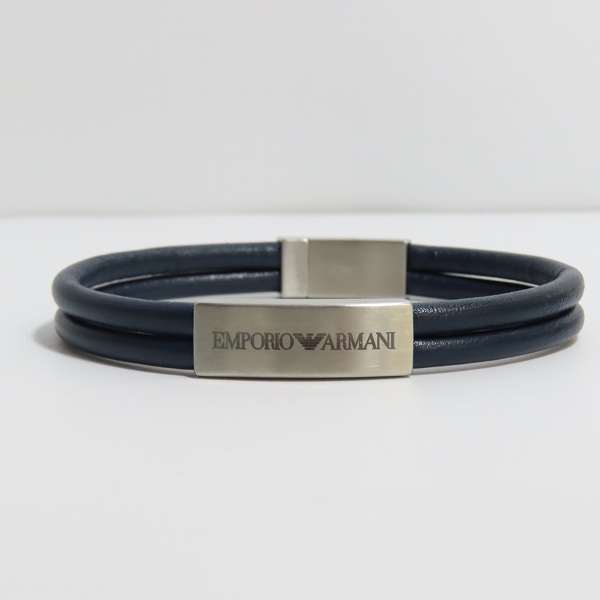 実際に弊社で買取させて頂いたEMPORIO ARMANI/エンポリオアルマーニ ドローコード/チェーン ブレスレット 2点セットの画像 1枚目