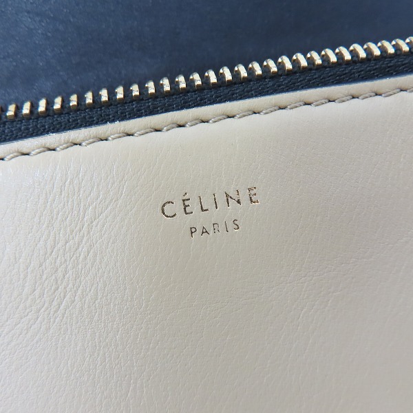 実際に弊社で買取させて頂いたCELINE/セリーヌ EDGE/エッジ  レザーハンドバッグ ベージュ×ブラックの画像 4枚目
