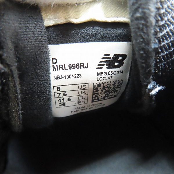 実際に弊社で買取させて頂いた【難あり】NEW BALANCE/ニューバランス JOURNAL STANDARD 別注 MRL996RJ /26の画像 5枚目