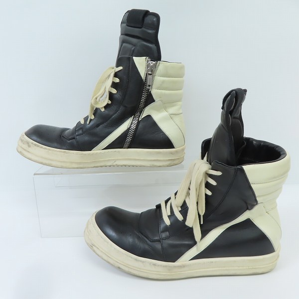 実際に弊社で買取させて頂いたRICK OWENS/リックオウエンス GEOBASKET ジオバスケット ハイカットスニーカー/43の画像 3枚目