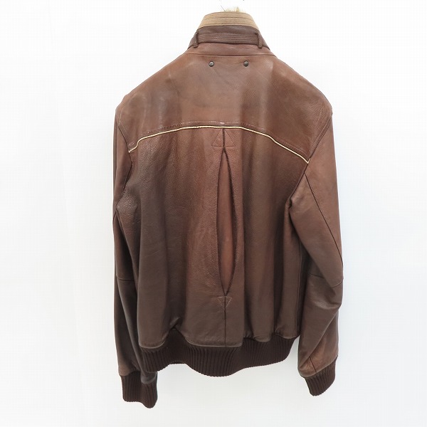 実際に弊社で買取させて頂いたHUGO BOSS/ヒューゴボス 牛革 レザー ジャケット/48の画像 1枚目