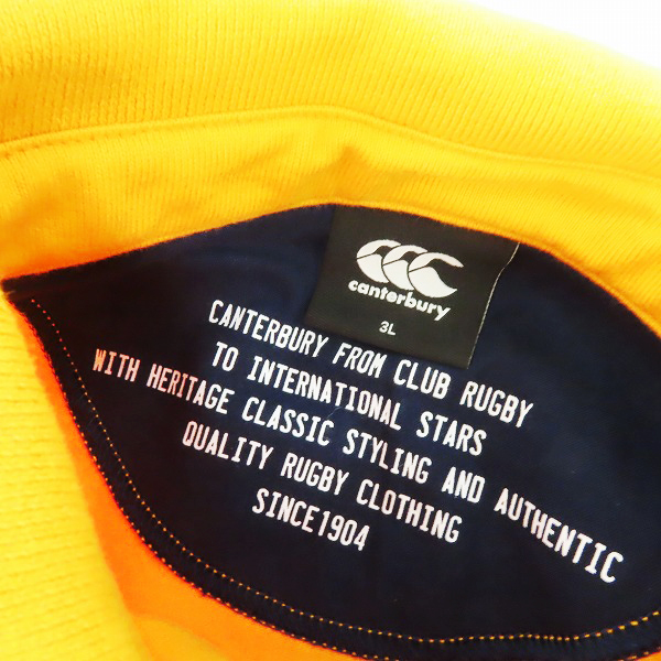 実際に弊社で買取させて頂いたCANTERBURY/カンタベリー ラグビーウェア  L/S RUGGER POLO 長袖ポロシャツ RA49608/3Lの画像 2枚目