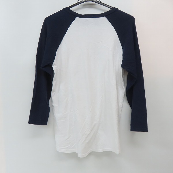 実際に弊社で買取させて頂いた(1)GOODENOUGH classics/グッドイナフ ロゴワッペン 7分袖 ラグランTシャツ ホワイト ネイビー/Mの画像 1枚目